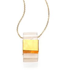 Aesa | Yellow Quartz Rapt Pendant Necklace | Lyst