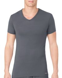 Calvin Klein | Gray V-neck Tee for Men | Lyst