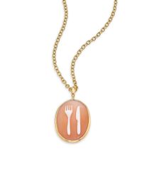 Ippolita | Metallic Shell Cameo, Clear Quartz & 18k Yellow Gold Oval Fork Knife Charm | Lyst