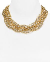 ABS By Allen Schwartz | Metallic Stone Accented Multirow Necklace | Lyst