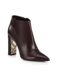 Burberry | Brown Bamburgh Leather Point-toe Booties | Lyst