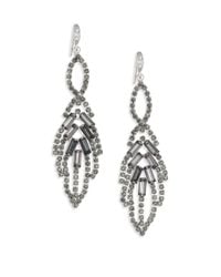 ABS By Allen Schwartz | Metallic Mixers Leaf Chandelier Earrings/silvertone | Lyst