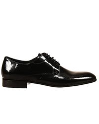 Emporio armani Lace Up Shoes Leather Sole Derby In Patent With Dama ...