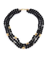 Chan Luu | Black Onyx & Crystal Triple-strand Necklace | Lyst