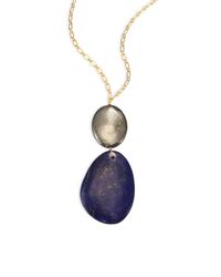 Nest | Blue Lapis & Pyrite Pendant Necklace | Lyst