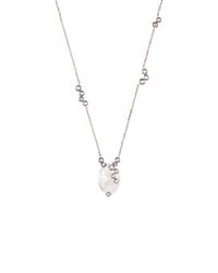 Lito | Blue 18K Rose Gold Necklace With Moonstone | Lyst