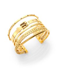 Michael Kors | Metallic Astor Frozen Stacked Cuff Bracelet | Lyst