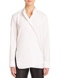 Helmut Lang | White Overlap Poplin Shirt | Lyst