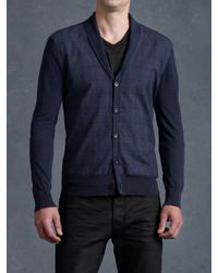 John Varvatos | Blue Shawl Collar Cardigan for Men | Lyst
