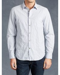 John Varvatos | Blue Cotton Stripe Shirt for Men | Lyst