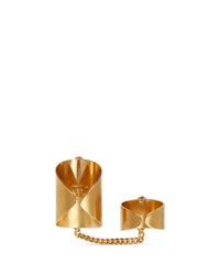 Ela Stone | Metallic 'alexander' Chain Link Double Ring | Lyst