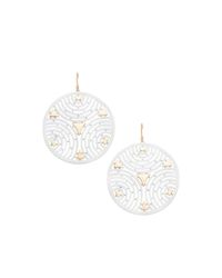 Trina Turk | White Textured Medallion Drop Earring | Lyst