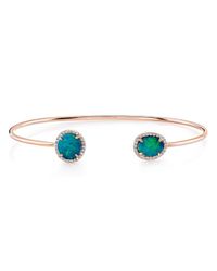 Anne Sisteron - Pink 14kt Rose Gold Opal Diamond Cuff - Lyst
