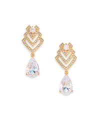Adriana Orsini | Metallic Decadence Deco Pear Drop Earrings/goldtone | Lyst