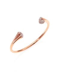 Michael Kors | Metallic Brilliance Pave Heart Cuff Braceletrose Goldtone | Lyst
