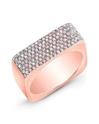 Anne Sisteron - Metallic 14kt Rose Gold Diamond Brick Ring - Lyst