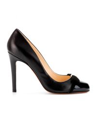 Lyst - Mulberry Bow Leather and Patentleather Pumps in Black
