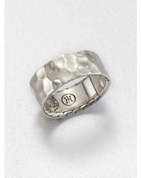 John Hardy | Metallic Sterling Silver Hammered Ring for Men | Lyst