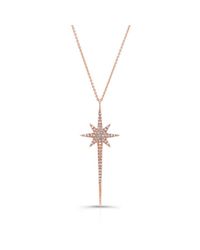 Anne Sisteron | Pink 14kt Rose Gold Diamond Star Wand Necklace | Lyst