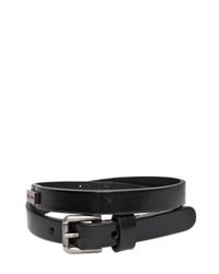 Dolce & Gabbana | Black Metal Logo Shiny Leather Bracelet for Men | Lyst