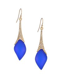 Alexis Bittar | Blue Sport Deco Lucite & Crystal Elongated Drop Earrings | Lyst