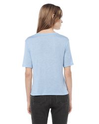 Alexander Wang | Blue Classic Cropped Tee With Pocket | Lyst