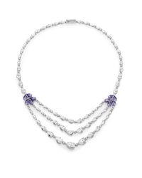 Adriana Orsini | Metallic Floral Three-strand Statement Necklace | Lyst