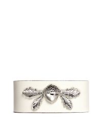 Alexander McQueen | White Acorn Leather Bracelet | Lyst