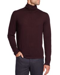 Saks Fifth Avenue | Purple Merino Wool Turtleneck Sweater for Men | Lyst
