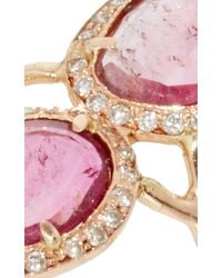 Jacquie Aiche | Pave Mini Pink Toumaline Slice Trinity Ring | Lyst