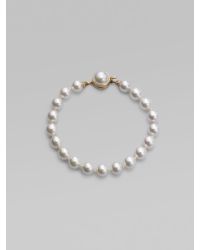 Majorica | 8mm White Pearl Strand Bracelet | Lyst