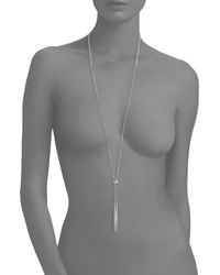 Michael Kors | Metallic Matchstick Pave Lariat Necklace | Lyst