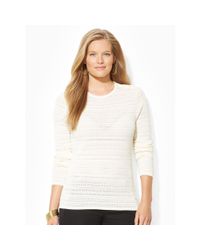 Ralph Lauren | Beige Pointelle-knit Sweater | Lyst