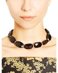 Oscar de la Renta | Black Glass Crystal Necklace | Lyst