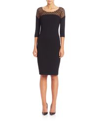 Elie Tahari | Black Suzie Lace Top Dress | Lyst