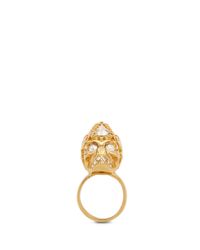 Alexander McQueen | Metallic Queen Skull Ring | Lyst