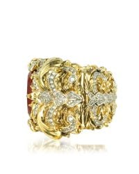 Roberto Cavalli | Metallic Renaissance Golden Metal Bracelet W/Stone | Lyst