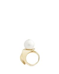 Valentino | White 'Rockstud' Spiral Pearl Ring | Lyst