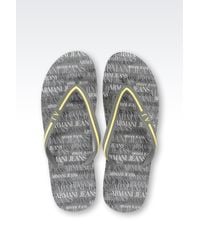 Armani Jeans | Gray Thong Sandal for Men | Lyst
