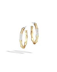 John Hardy | Metallic Bamboo Medium Hoop Earrings | Lyst