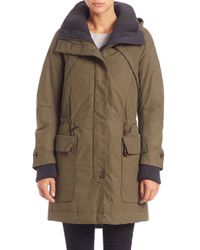 Rainforest | Green Knit-trim Coat | Lyst