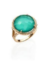 KALAN by Suzanne Kalan | Green Onyx, White Quartz & 14K Yellow Gold Filigree Doublet Cocktail Ring | Lyst