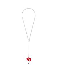 Lynn Ban | Red Smoking Lips Lariat Necklace | Lyst