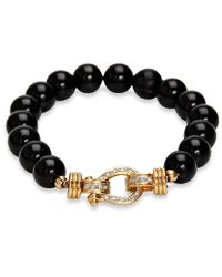 Sheryl Lowe - Black Onyx Diamond Buckle Bracelet - Lyst