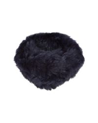 Nicole Farhi | Blue Fur Snood | Lyst