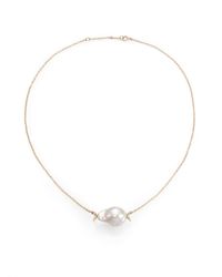 Mizuki | Metallic Sea Of Beauty 12Mm White Baroque Pearl, Diamond & 14K Yellow Gold Necklace | Lyst