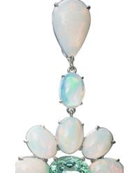 Nina Runsdorf | Blue 18K White Gold Opal And Paraiba Tourmaline Earrings With Diamond Rose Cuts | Lyst
