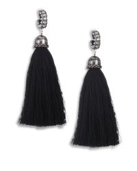 Lanvin | Black Tassel Clip-on Earrings | Lyst