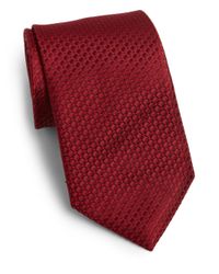 Saks Fifth Avenue | Red Diamond Print Silk Tie for Men | Lyst