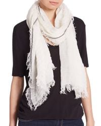 Rag & Bone | White Beacon Fringed Woven Scarf | Lyst